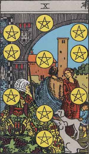 Tarotkarte - Zehn der Münzen