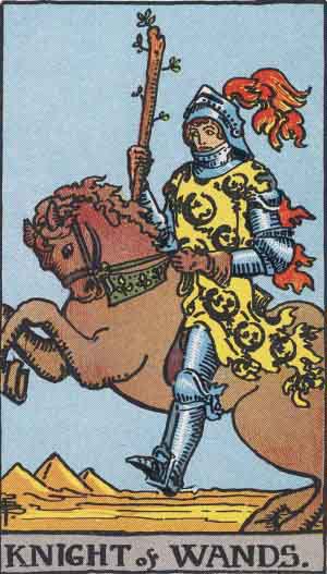 Tarotkarte - Ritter der Stäbe