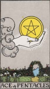 Tarotkarte - As der Münzen