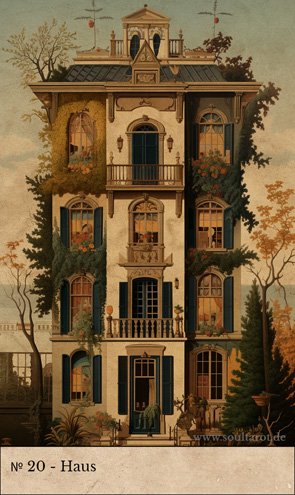 Kipperkarte Haus mit der Abbildung eines hohen viktorianischen Gebäudes