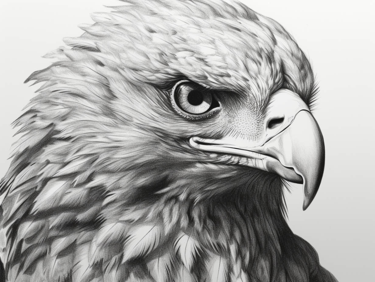 Der erhabene Adler als Krafttier - Nahaufnahme des Gesichts