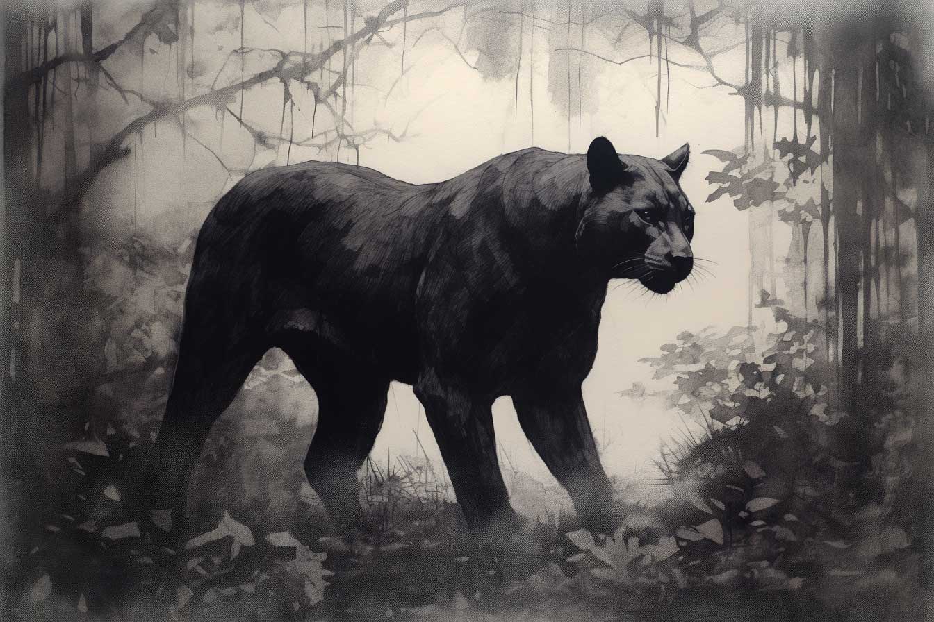 Schwarzer Panther als Krafttier im Dschungel