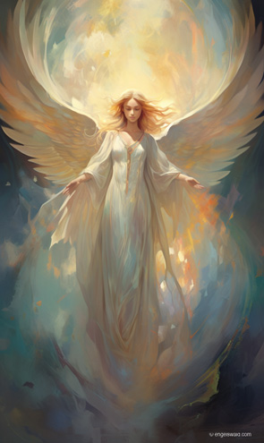 Engel der Erfüllung im Mondlicht mit grossen Flügeln