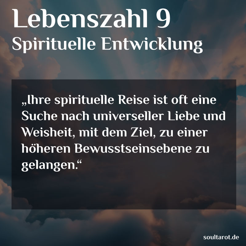Spirituelle Bedeutung der Lebenszahl 9 - Zitat