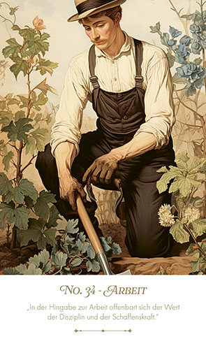 Kipperkarte Arbeit mit Mann im Garten am schaufeln - No. 34