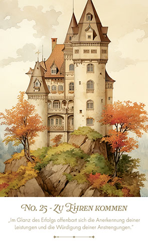 Kipperkarte Zu Ehren Kommen mit Schloss auf einem hohen Berg - No. 25