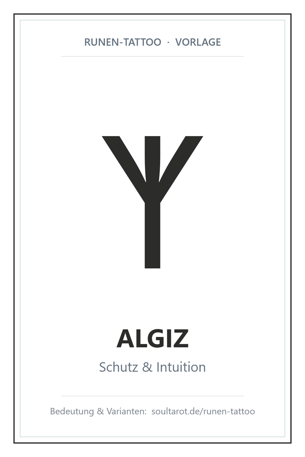 Runen-Tattoo-Vorlage: Algiz-Rune (ᛉ) – Symbol für Schutz & Intuition