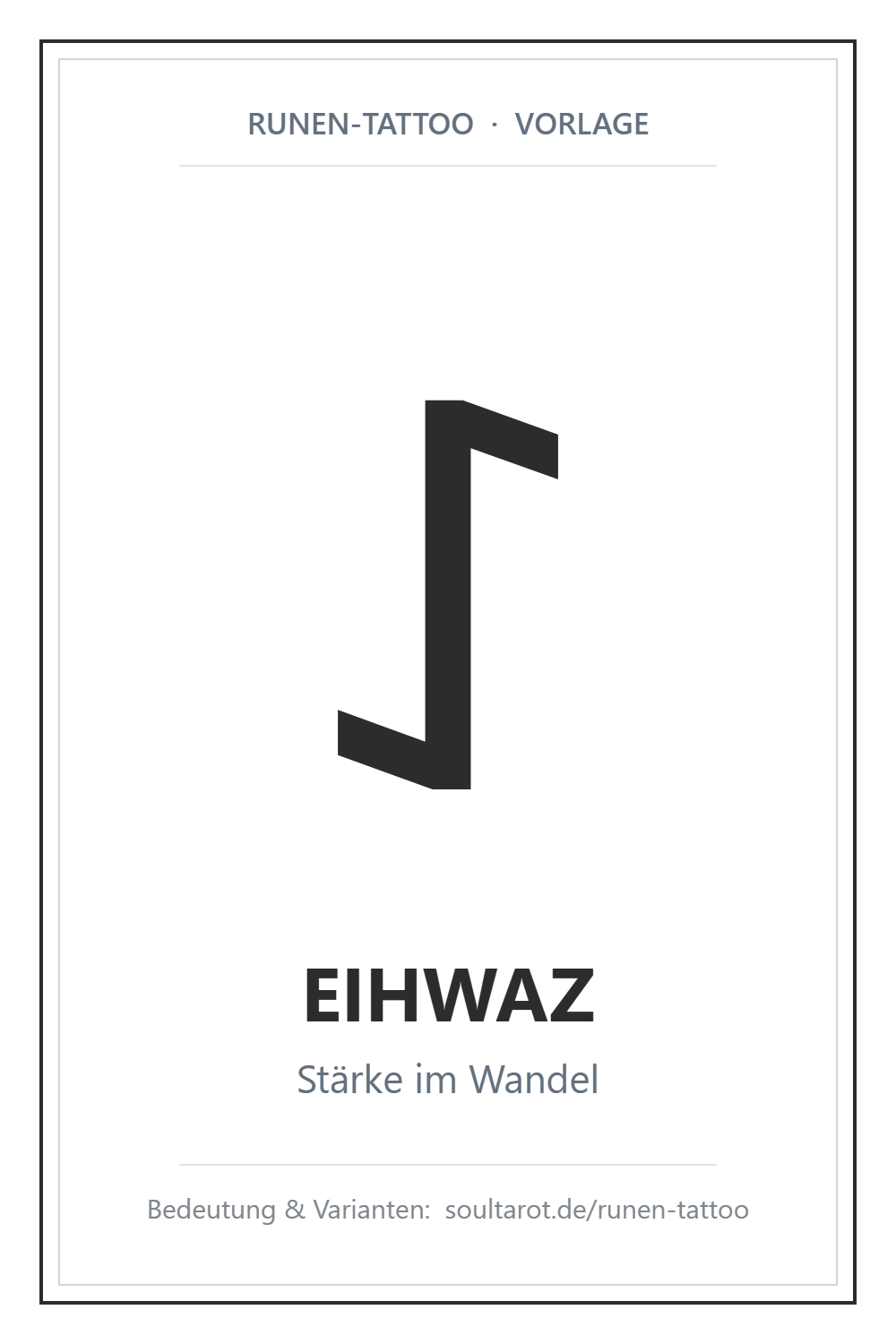 Runen-Tattoo-Vorlage: Eihwaz-Rune (ᛇ) – Symbol für Stärke im Wandel