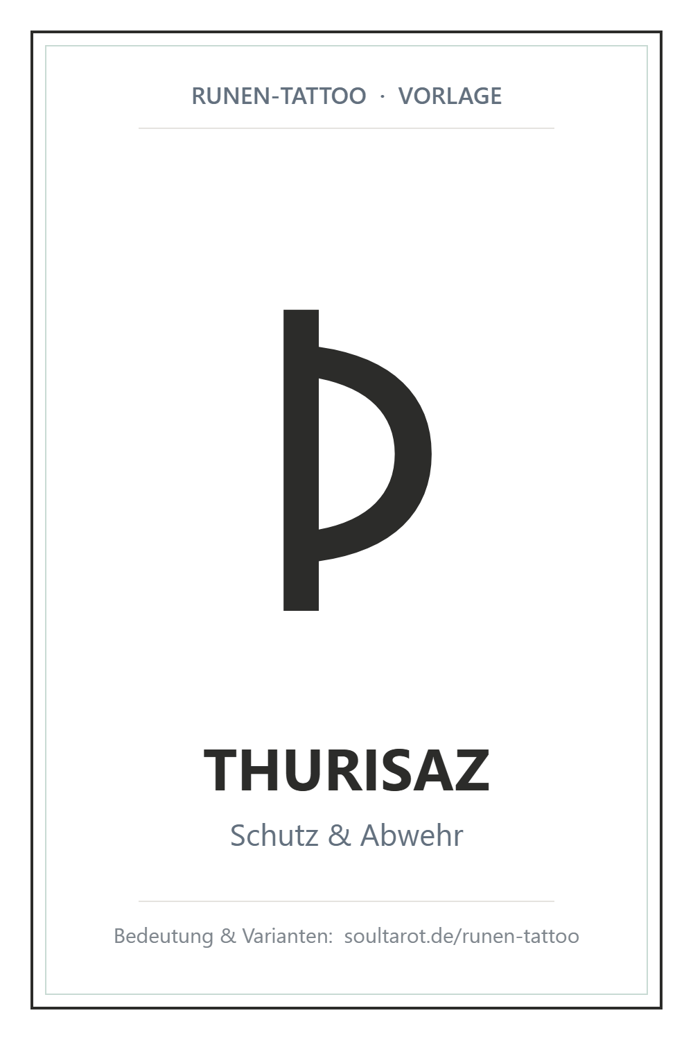 Runen-Tattoo-Vorlage: Thurisaz-Rune (ᚦ) – Symbol für Schutz & Abwehr