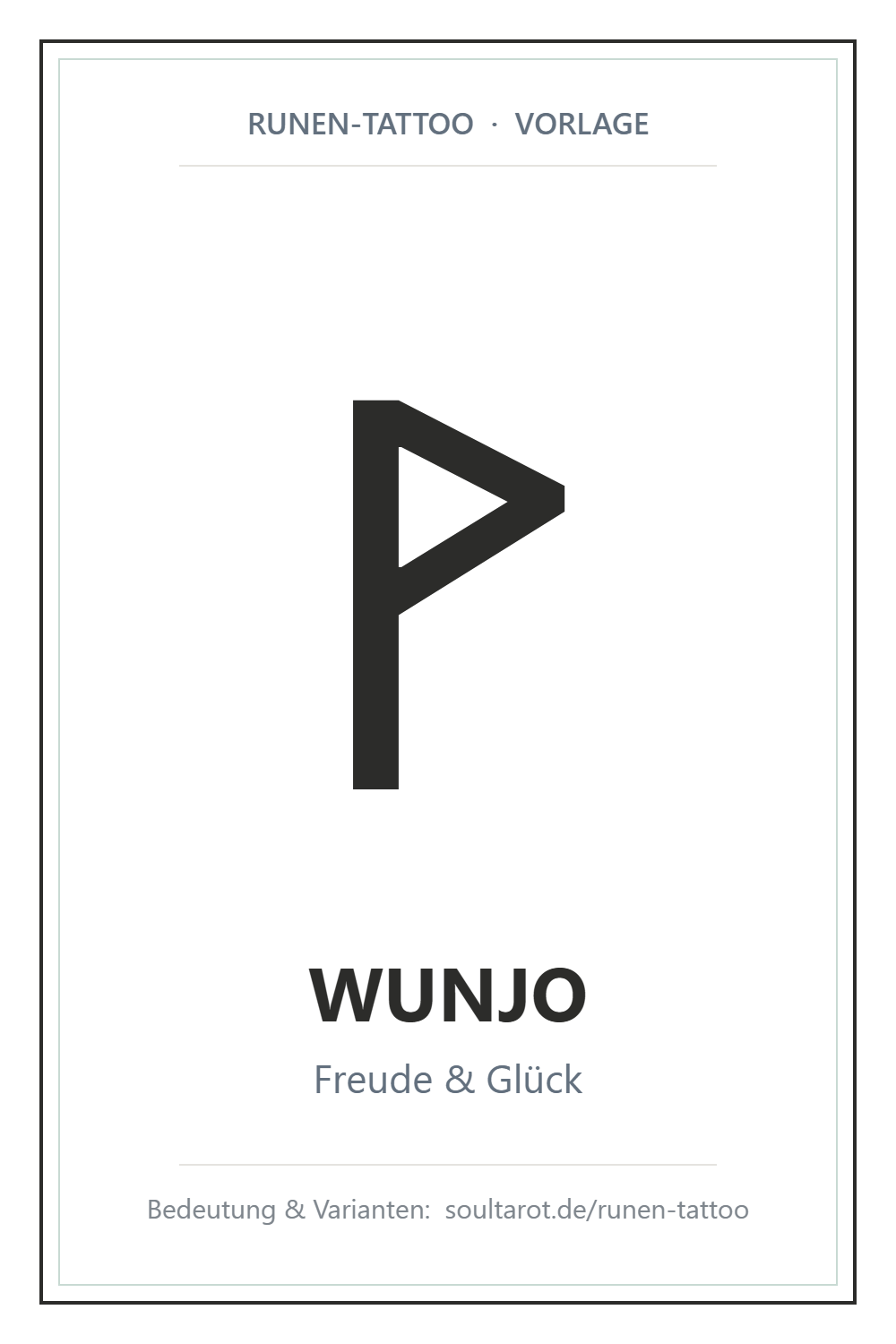 Runen-Tattoo-Vorlage: Wunjo-Rune (ᚹ) – Symbol für Freude & Glück