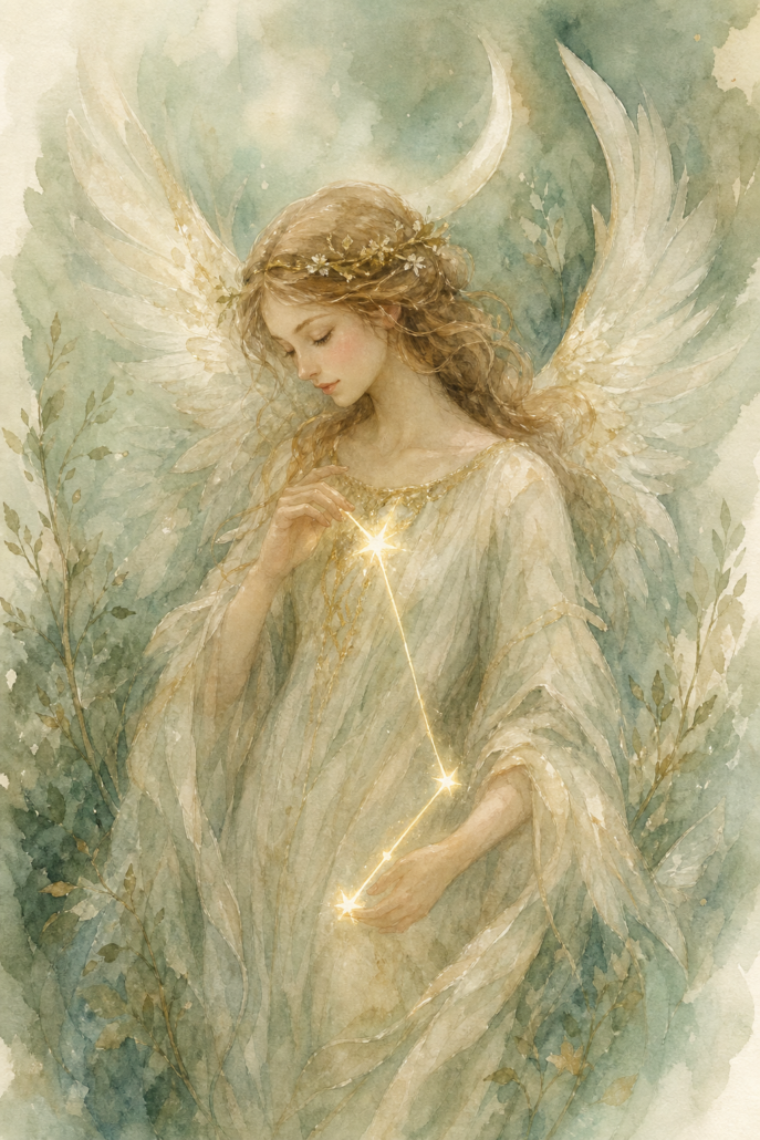 Schutzengel Umabel – Engel für Freundschaft und Verbundenheit (Aquarell-Illustration)